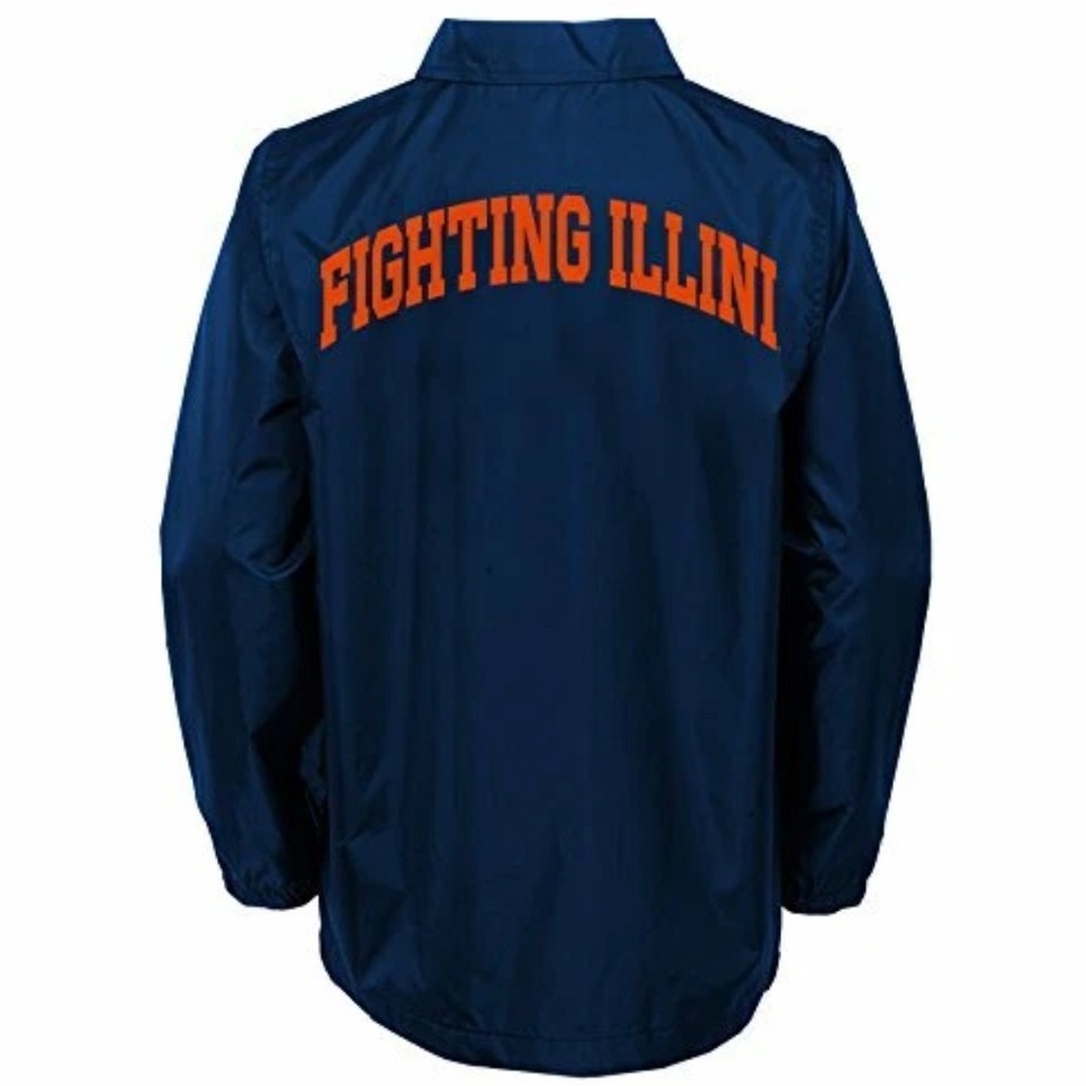 NWT [Gen2] Illinois Fighting Illini NCAA Button-Up Coaches Jacket Youth L 14/16 - Picture 3 of 10